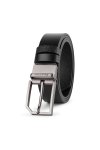 เข็มขัดหนังแท้ Snip Corner Rectangle Pin Buckle Belt