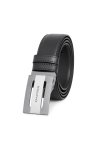 เข็มขัดหนังแท้ Diagonal Reversible Plaque Buckle Belt - Black