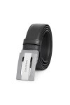 เข็มขัดหนังแท้ Diagonal Reversible Plaque Buckle Belt - Black