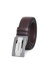 เข็มขัดหนังแท้ Diagonal Reversible Plaque Buckle Belt - Brown