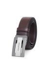 เข็มขัดหนังแท้ Diagonal Reversible Plaque Buckle Belt - Brown