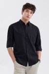 Textured Seersucker Shirt - Black
