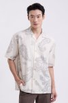 เสื้อเชิ้ตแขนสั้น Paisley Canvas Print Shirt