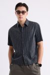 เสื้อเชิ้ตแขนสั้น Micro Check Print Shirt
