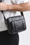 กระเป๋าสะพายข้าง Double Buckle Crossbody Bag - Black