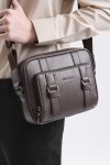 กระเป๋าสะพายข้าง Double Buckle Crossbody Bag - Brown
