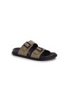 รองเท้าแตะแบบสวม Double Buckle Sandals - Beige