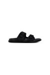 รองเท้าแตะแบบสวม Double Buckle Sandals - Black