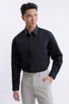 เสื้อเชิ้ตแขนยาว Cotton Blend Regular-Fit Shirt
