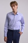 เสื้อเชิ้ตแขนยาว SMOOTH & STRETCH Striped Smart Fit Shirt – Blue