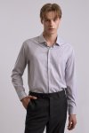 เสื้อเชิ้ตแขนยาว SMOOTH & STRETCH Striped Smart Fit Shirt – Grey