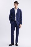 เสื้อสูทผู้ชาย Glen Check Regular-Fit Suit – Navy
