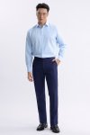 กางเกงขายาว TECHFLEX Glen Check Regular-Fit Trousers - Navy