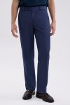 TECHFLEX Textured Regular-Fit Trousers - Navy