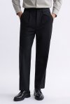 กางเกงขายาว Pleated Elastic-Waist Pants - Black