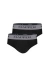 กางเกงชั้นในชาย Dapper Iconic Pima Cotton Briefs – Black (Pack 2 Pcs.)