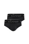 กางเกงชั้นในชาย Dapper Ultraflex Briefs – Black (Pack 2 Pcs.)