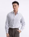 เสื้อเชิ้ตแขนยาว EASY CARE Striped Shirt – Light Grey