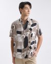เสื้อเชิ้ตแขนสั้น Abstract Structure Print Shirt