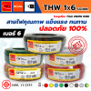 THAI UNION ไทยยูเนี่ยน THW 1x6 SQ.MM. สายไฟทองแดง (ม้วน 100 เมตร)