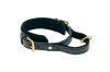 ( 16 - 20 inch ) Black leather dog collar with handle "PROFI" DP20