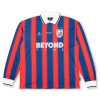 Indigoskin Classic Football Long Sleeve Jersey “Beyond Time” (Red / Blue Stripe - White)