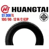 HUANGTAI ยางนอก ST-308 TL ไม่ต้องใช้ยางใน ขนาด 100/90-12 M/C 63 P (ราคา 1 เส้น)