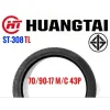 HUANGTAI ยางนอก ST-308 TL ไม่ต้องใช้ยางใน ขนาด 70/90-17 M/C (ราคา 1 เส้น) - สต๊อกพร้อมส่ง