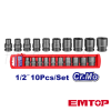 1/2" Impact Socket Set EMTOP Model EMSS12101