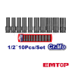 1/2" Deep Impact Socket Set EMTOP Model EMSS12102L