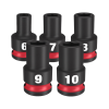 ลูกบล็อกกระแทกสั้น 6P 3/8" เบอร์ 6-24 มม. MILWAUKEE