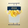 พวงหรีดโต๊ะปรับระดับ สีครีม
