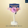 พวงหรีดพัดลม 16" สีม่วง