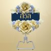 พวงหรีดพัดลม 18" สีครีม(พิเศษ)
