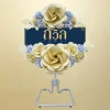 พวงหรีดพัดลม 18" สีครีม(พิเศษ)