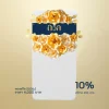 พวงหรีดบริจาค โต๊ะพับ 180 ซม. สีทอง