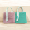กระเป๋าถือผ้าแคนวาสขนาด11*10*3.5นิ้ว(สีเขียวมินต์และสีชมพูพาสเทล)BB14