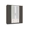 EXC ตู้เสื้อผ้า หน้าเมลามีน 180 ซม. 4บานเปิด กระจกกลาง 2 บาน [WR-644] โซลิค-ขาว