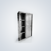 Freestanding Stainless Steel Sliding Door Enclosed Cabinet with Internal Shelves and Key Lock