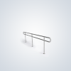 Freestanding Stainless Steel Double Tubular Railing Barrier with Loop End and Floor Flanges