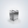 Freestanding Stainless Steel Enclosed Cabinet with Inset Top Sliding Lid and Adjustable Feet