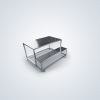 Mobile 2-Tier Stainless Steel Checker Plate Step Platform with Caster Wheels
