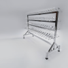 Industrial Stainless Steel Boot Rack with Multi-Prong Holders