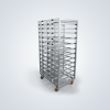 Double Column Mobile Stainless Steel Multi-Tier Angle Rail Rack Trolley with Caster Wheels - Made to Order Custom Size | Rungruang