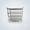 Free-Standing 4-Tier Stainless Steel Perforated Shelving Unit with Side Clear Panels and Low Guard Rails