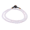 Real Rose-Quartz 6mm stone necklace with coconut button