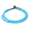 Real Amazonite 6mm stone necklace with coconut button
