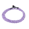 Real Amethyst stone 6mm necklace with coconut button