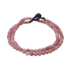 Real Strawberry Quartz 6mm necklace with coconut button
