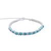 Macrame bracelet with 4mm dyed blue turqouise beads